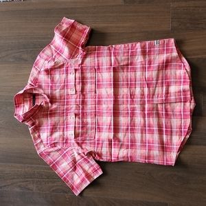 Sean John plaid button down shirt. Men's Size M. Salmon Color